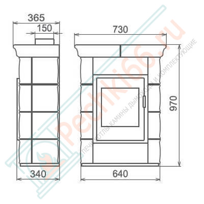 Печь-камин Borgholm keramik, Слоновая кость (Thorma) до 165 м3