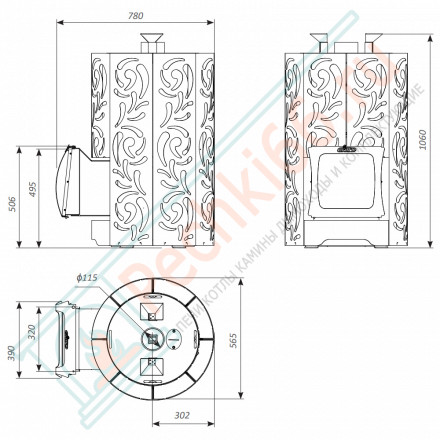 Печь для бани Violet World Romb Short Window Max Pro (Grill’D)
