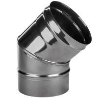 Отвод 45° без изол (НЕРЖ-321/0,5) d-200 (Дымок-Lux)