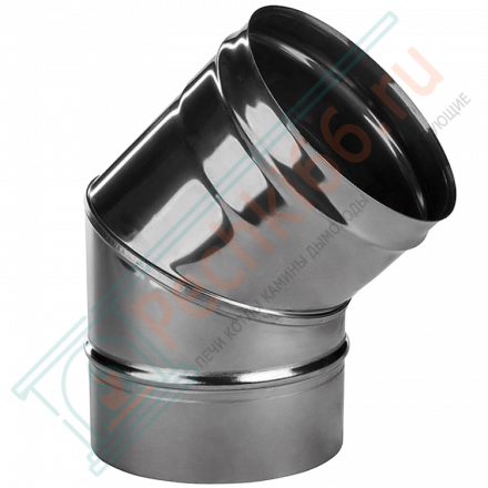 Отвод 45° без изол (НЕРЖ-321/0,5) d-200 (Дымок-Lux)