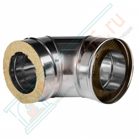 Отвод 90° с изол (НЕРЖ-321/0,8-НЕРЖ-439/0,5) d-130/210 (Дымок-Lux)