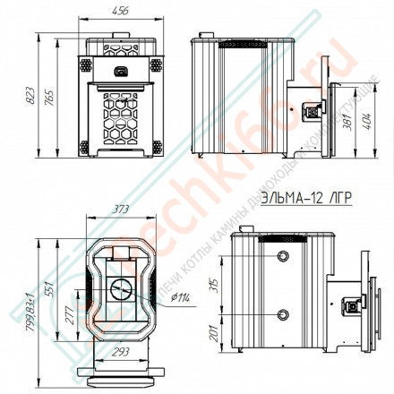 Печь для бани Эльма - 12 ЛГ (Теплодар)