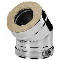 Отвод 45° V50R с изол (AISI-321/0,8-AISI-304/0,5) d-180/280 (Вулкан-Cerablanket)