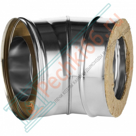 Отвод 45° с изол (НЕРЖ-321/0,5-НЕРЖ-439/0,5) d-130/210 (Дымок-Lux)