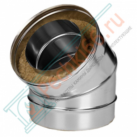 Отвод 45° с изол (НЕРЖ-321/0,5-НЕРЖ-439/0,5) d-130/210 (Дымок-Lux)